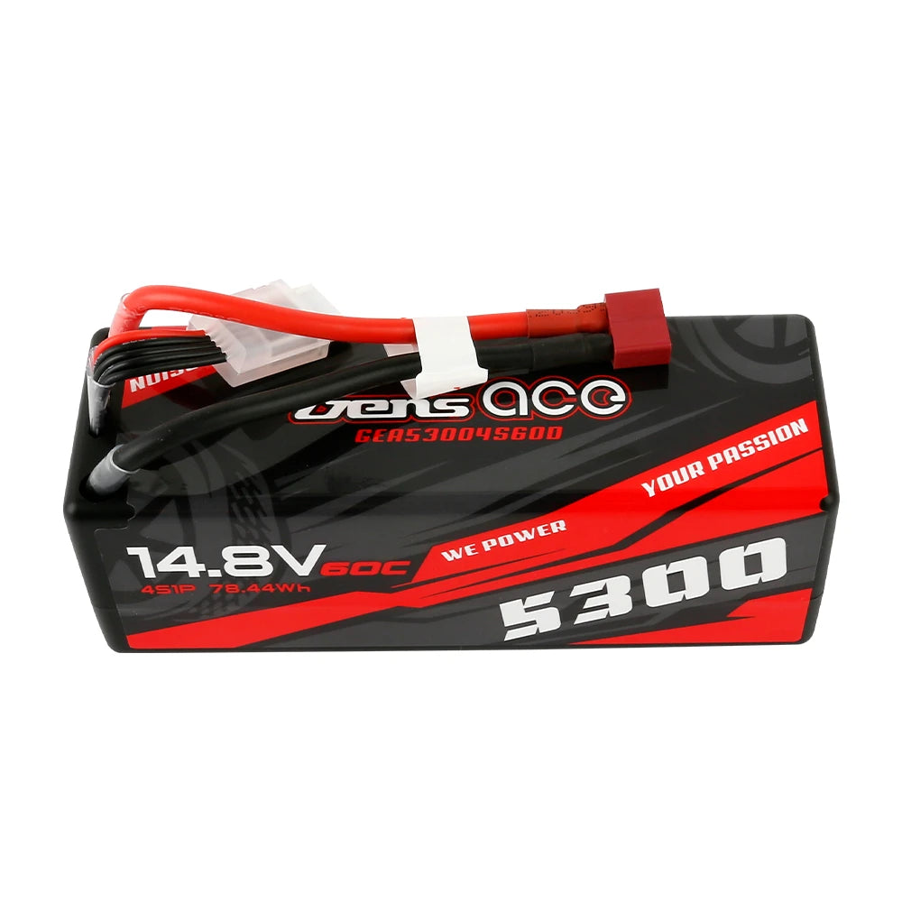 Gens ace 5300mAh 4S 60C 14.8V Lipo Battery | Hardcase | Deans Plug | Car Classic (Non-G-Tech)