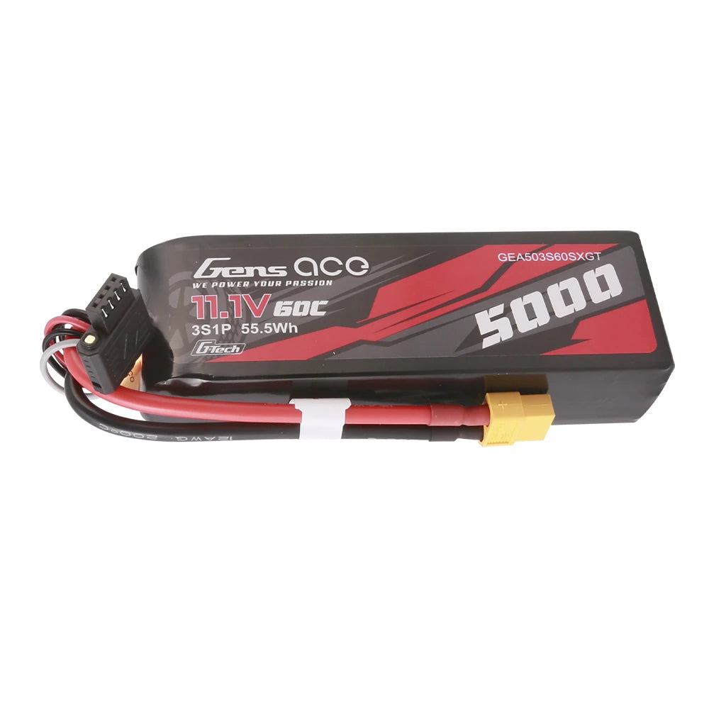 Gens ace 5000mAh 3S 60C 11.1V Lipo Battery | XT60 Plug | Car Classic