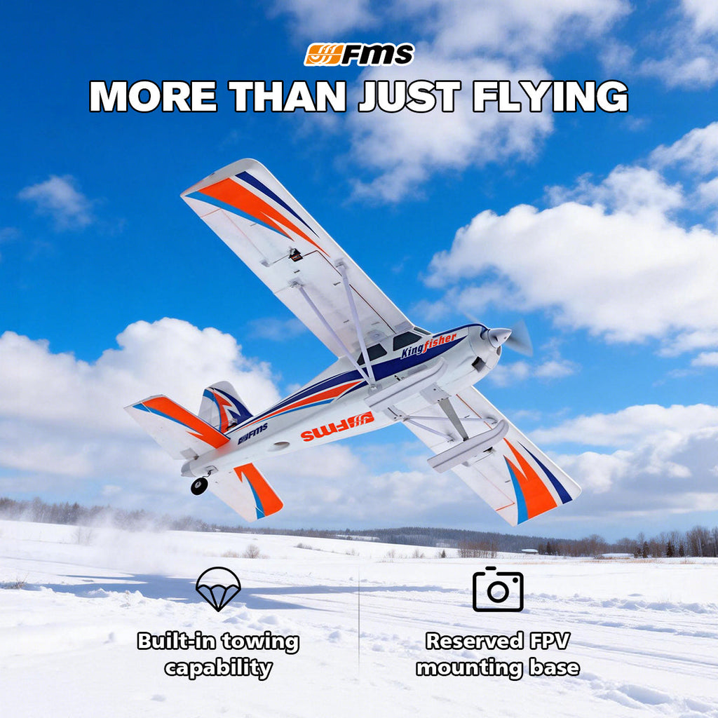 FMS 1400mm Kingfisher with Reflex V3, Wheels, Floats, Skis, Flaps, RTF / PNP