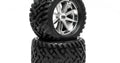 Mounted Goliath Tire, 178X97mm, on Blast Wheel, Chrome, Savage X - Model HPI4727 - HPI Racing