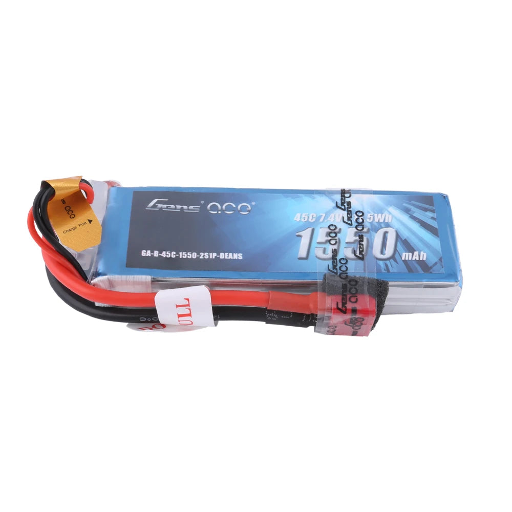 Gens ace 1550mAh 2S 45C 7.4V Lipo Battery | Deans Plug | Air Classic (Non-G-Tech)