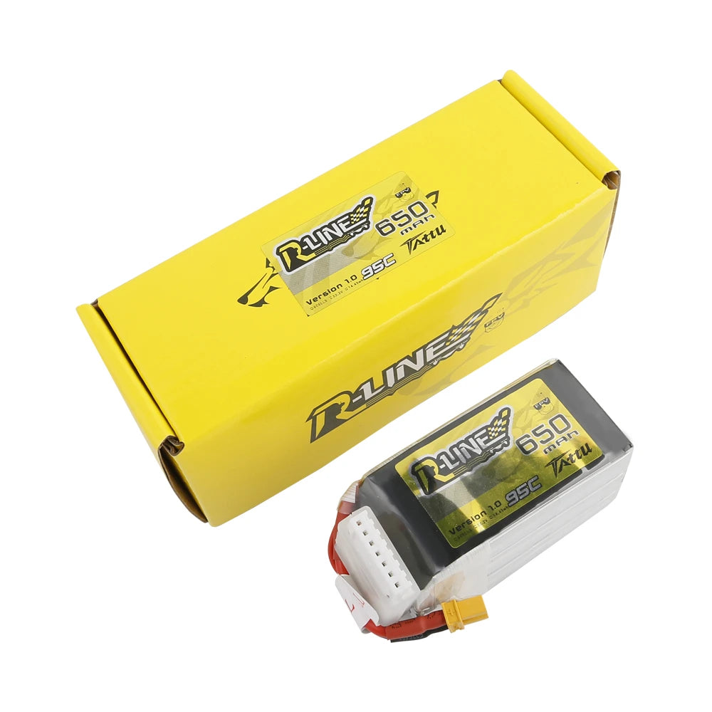 Tattu 650mAh 6S 95C 22.2V Lipo Battery | XT30 Plug | R-Line 1.0
