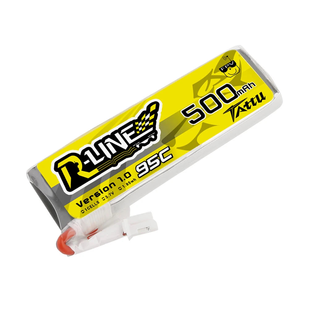 Tattu 500mAh 1S 95C 3.7V Lipo Battery | JST-PHR Plug | R-Line 1.0