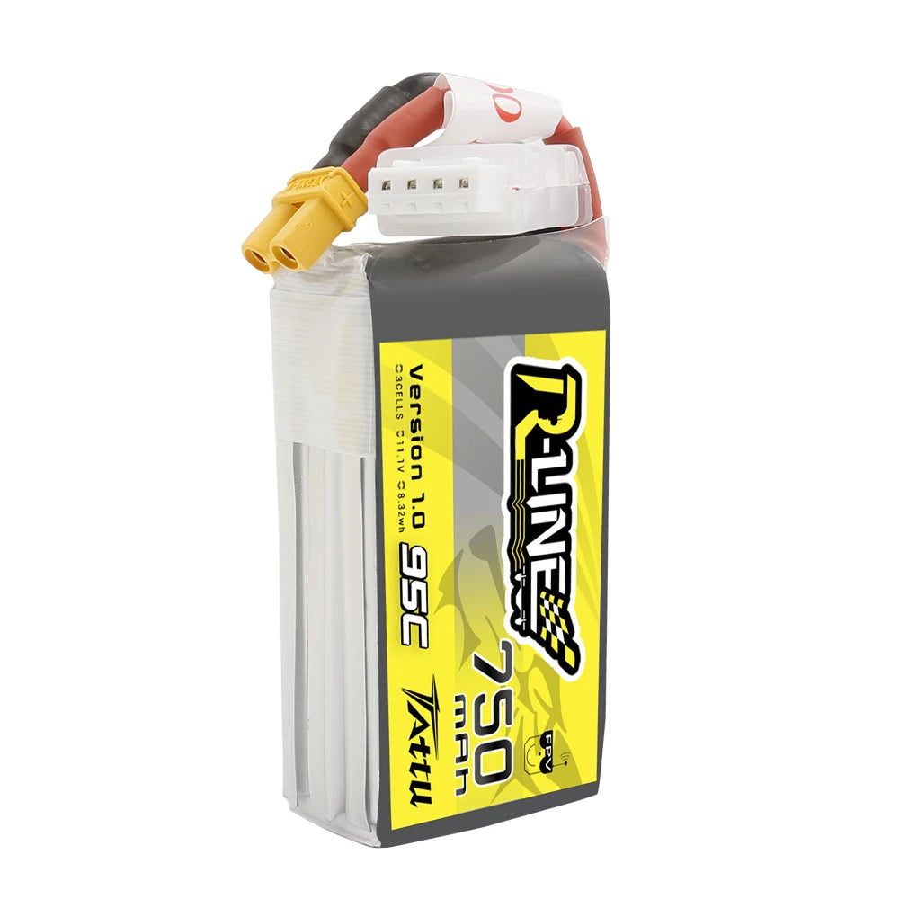 Tattu 750mAh 3S 95C 11.1V Lipo Battery | XT30 Plug | R-Line 1.0