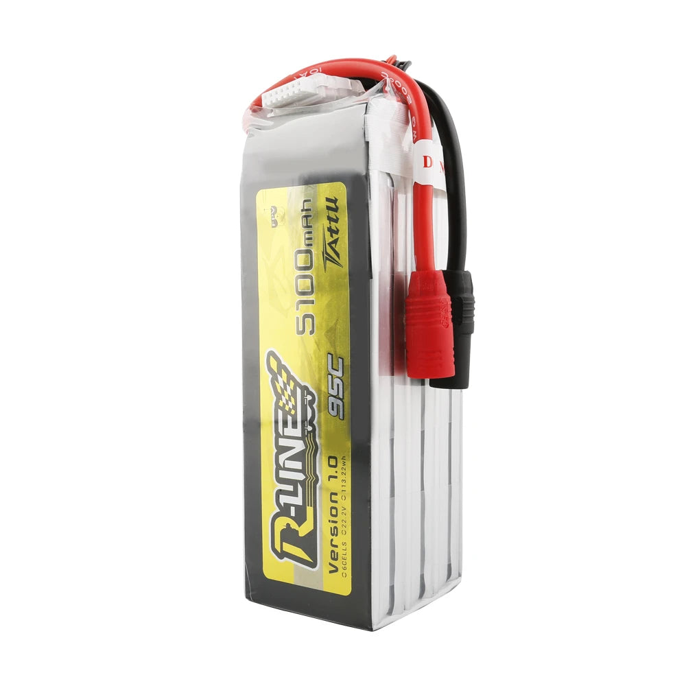 Tattu 5100mAh 6S 95C 22.2V Lipo Battery | AS150 Plug | R-Line 1.0