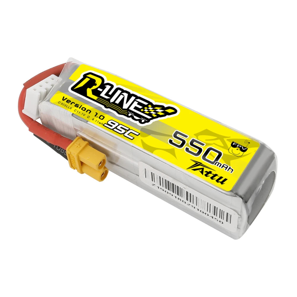 Tattu 550mAh 3S 95C 11.1V Lipo Battery | XT30 Plug | R-Line 1.0