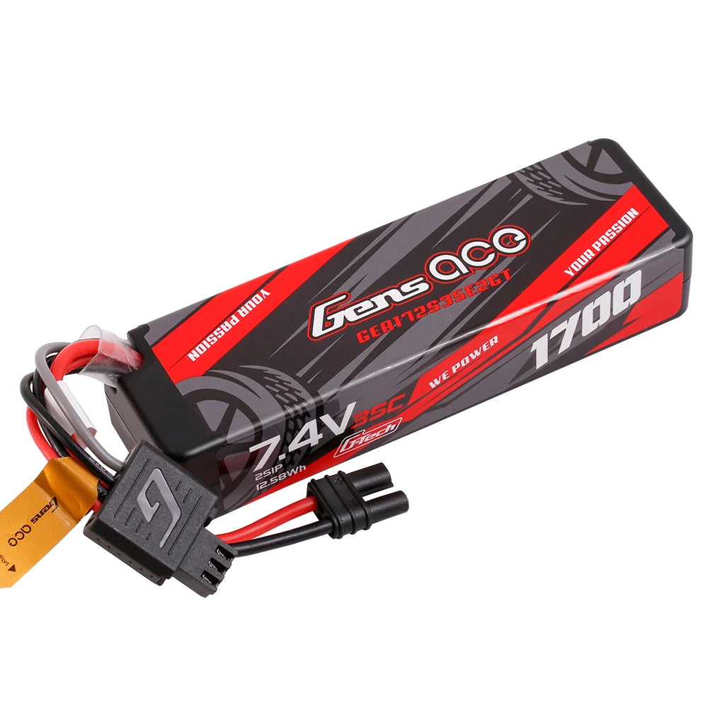 Gens ace 1700mAh 2S 35C 7.4V Lipo Battery | Hardcase | IEC2 Plug | Car Classic
