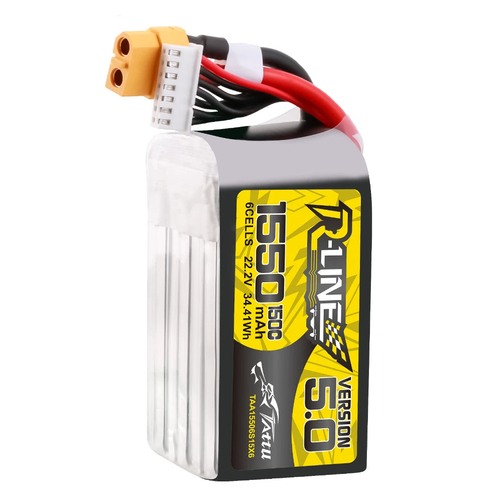 Tattu 1550mAh 6S 150C 22.2V Lipo Battery | XT60 Plug | R-Line 5.0