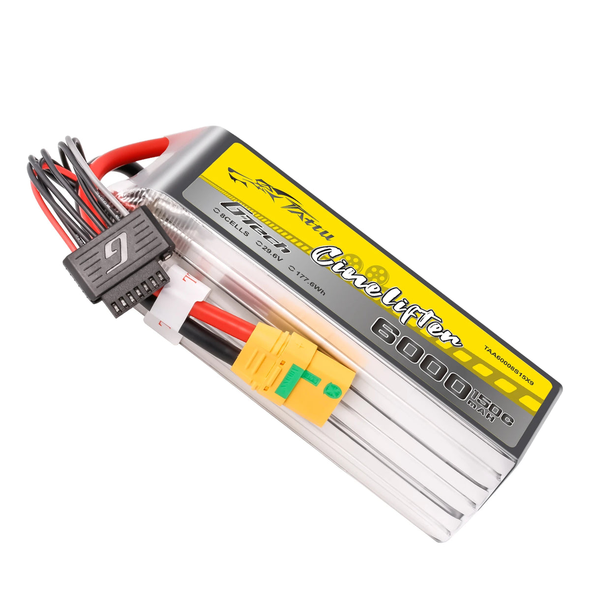 Tattu 6000mAh 8S 150C 29.6V Lipo Battery | XT90-S Plug | Cinelifter