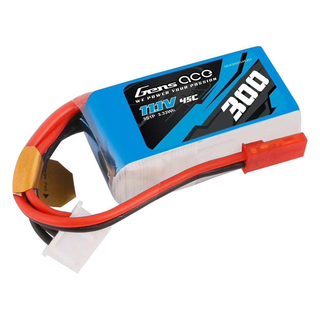 Gens ace 300mAh 3S 45C 11.1V Lipo Battery | JST Plug | Air Classic (Non-G-Tech)