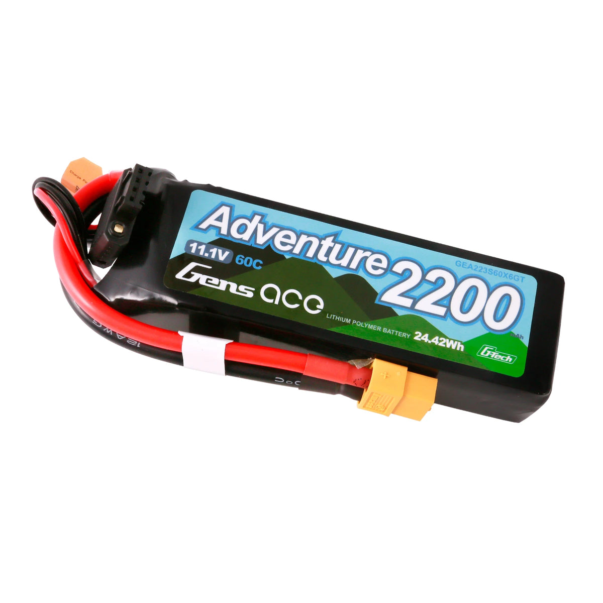 Gens ace 2200mAh 3S 60C 11.1V Lipo Battery | XT60 Plug | Adventure