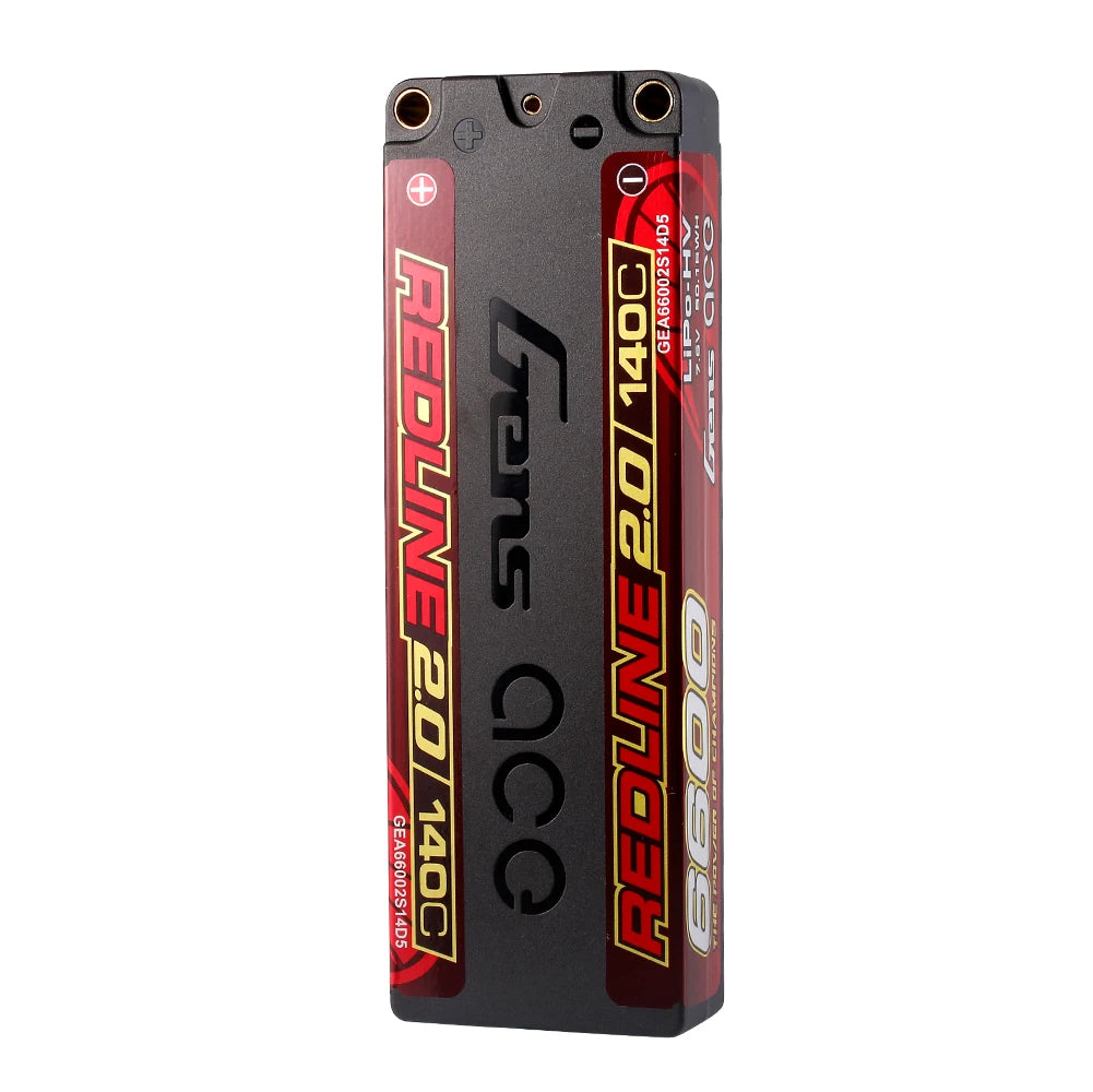 Gens ace 6600mAh 2S 140C 7.6V(HV) Lipo Battery | 5.0mm bullet | Redline 2.0