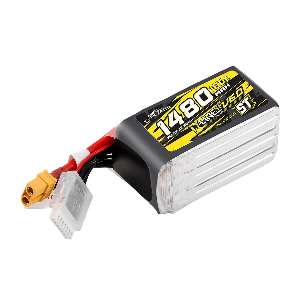 Tattu 1480mAh 6S 160C 22.2V ST Lipo Battery | XT60 Plug | R-Line 6.0