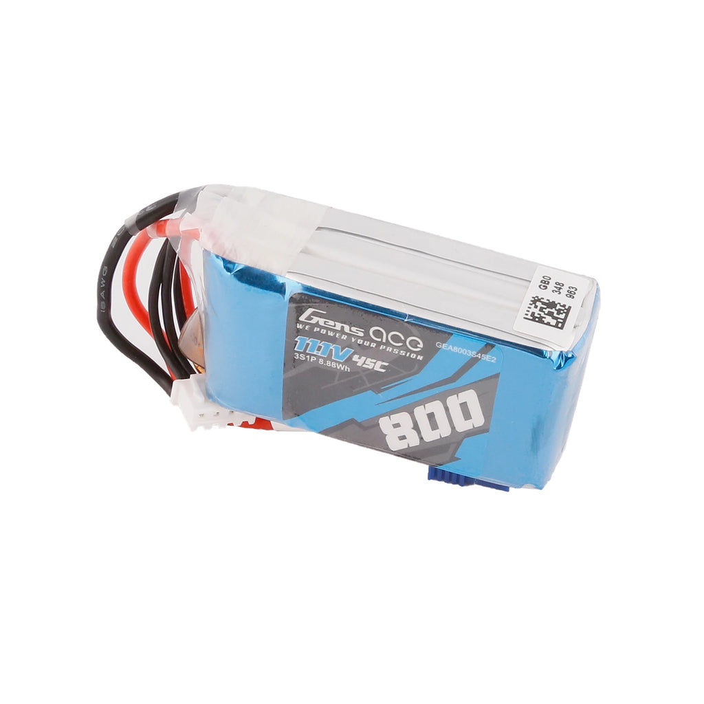 Gens ace 800mAh 3S 45C 11.1V Lipo Battery | EC2 Plug | Air Classic (Non-G-Tech)