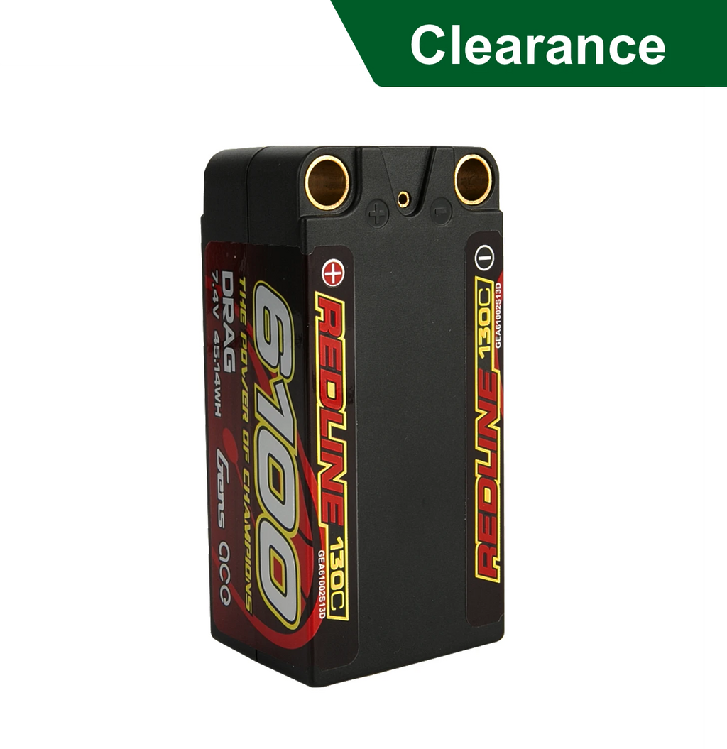 Gens ace 6100mAh 2S 130C 7.4V Shorty Lipo Battery | 8.0mm bullet | Redline 1.0