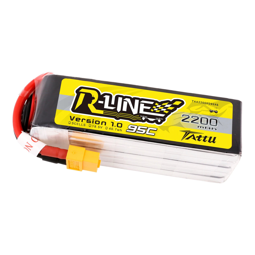 Tattu 2200mAh 5S 95C 18.5V Lipo Battery | XT60 Plug | R-Line 1.0