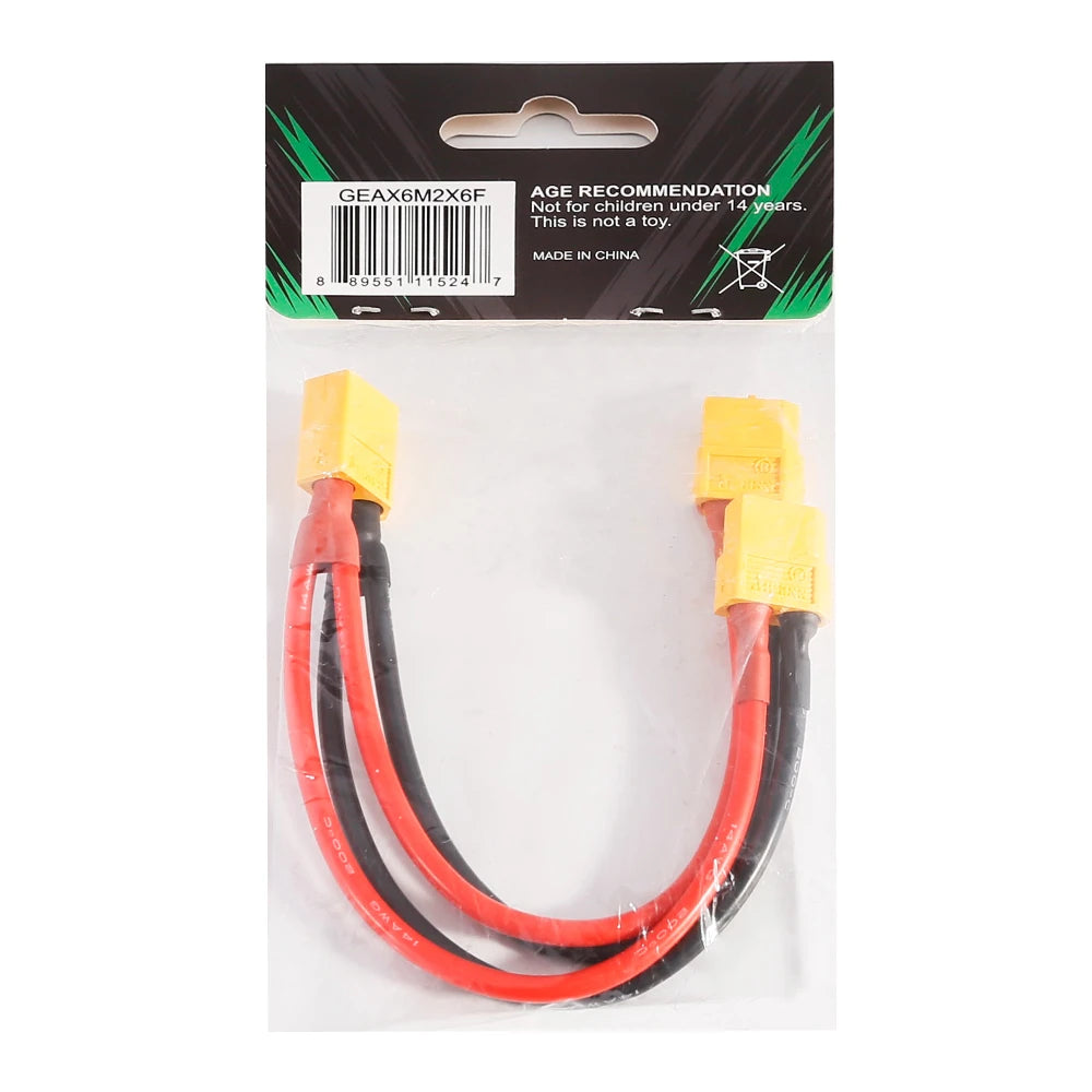 Gens ace XT60 Male to 2x XT60 Female Adapter | 14 AWG | 150mm