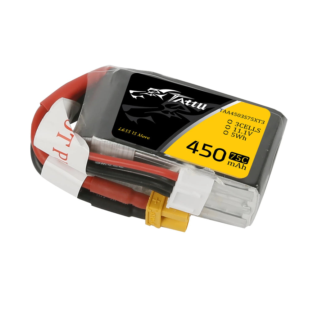 Tattu 450mAh 3S 75C 11.1V Lipo Battery | XT30 Plug | FPV Classic