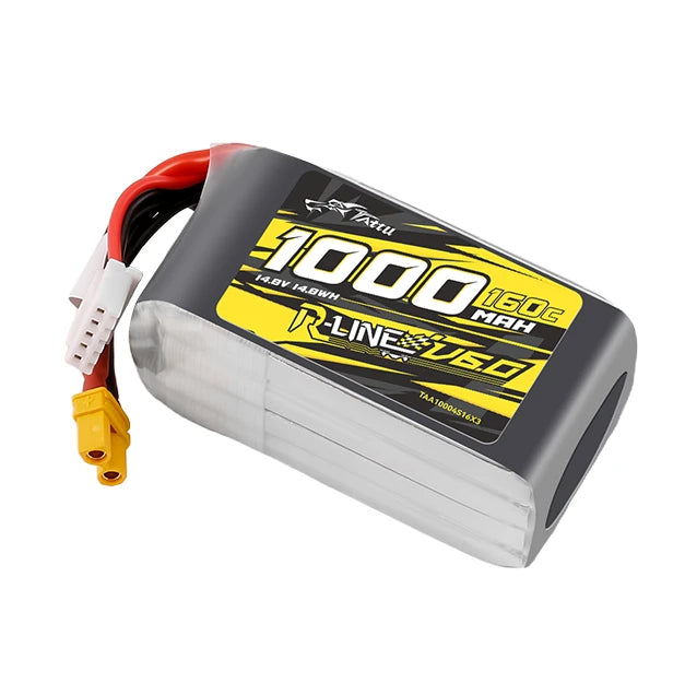 Tattu 1000mAh 4S 160C 14.8V Lipo Battery | XT30 Plug | R-Line 6.0