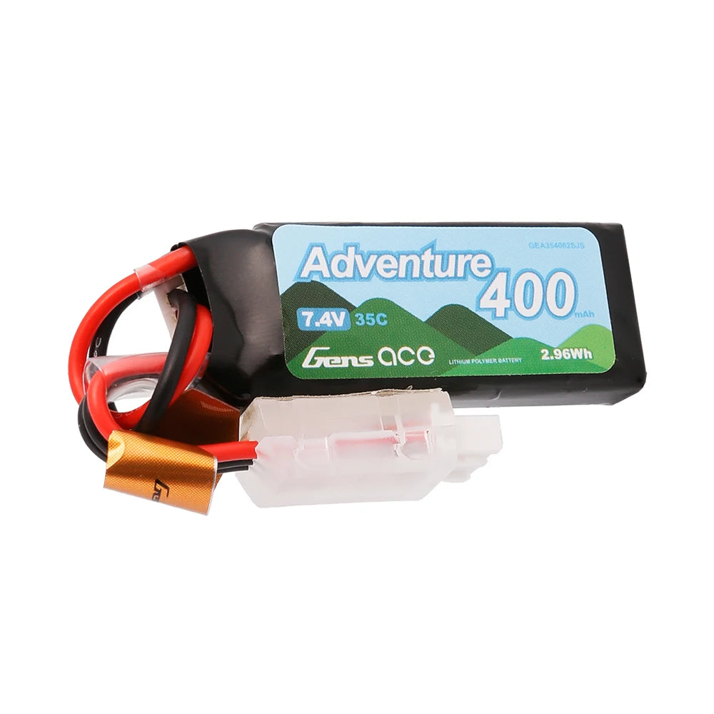 Gens ace 400mAh 2S 35C 7.4V Lipo Battery | JST Plug | Adventure (Non-G-Tech)