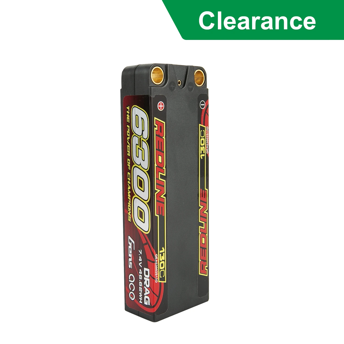 Gens ace 6300mAh 2S 130C 7.4V Lipo Battery | 8.0mm bullet | Redline 1.0