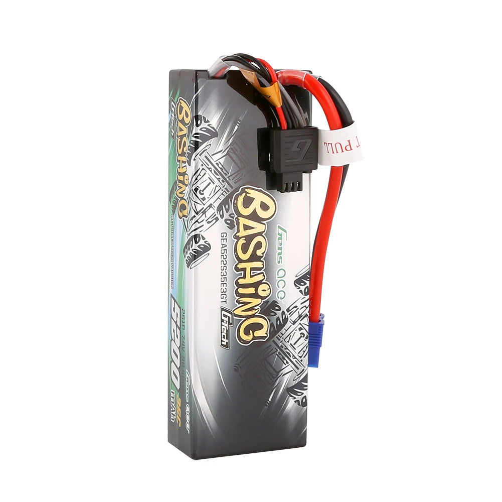 Gens ace 5200mAh 2S 35C 7.4V Lipo Battery | Hardcase | EC3 Plug | Bashing