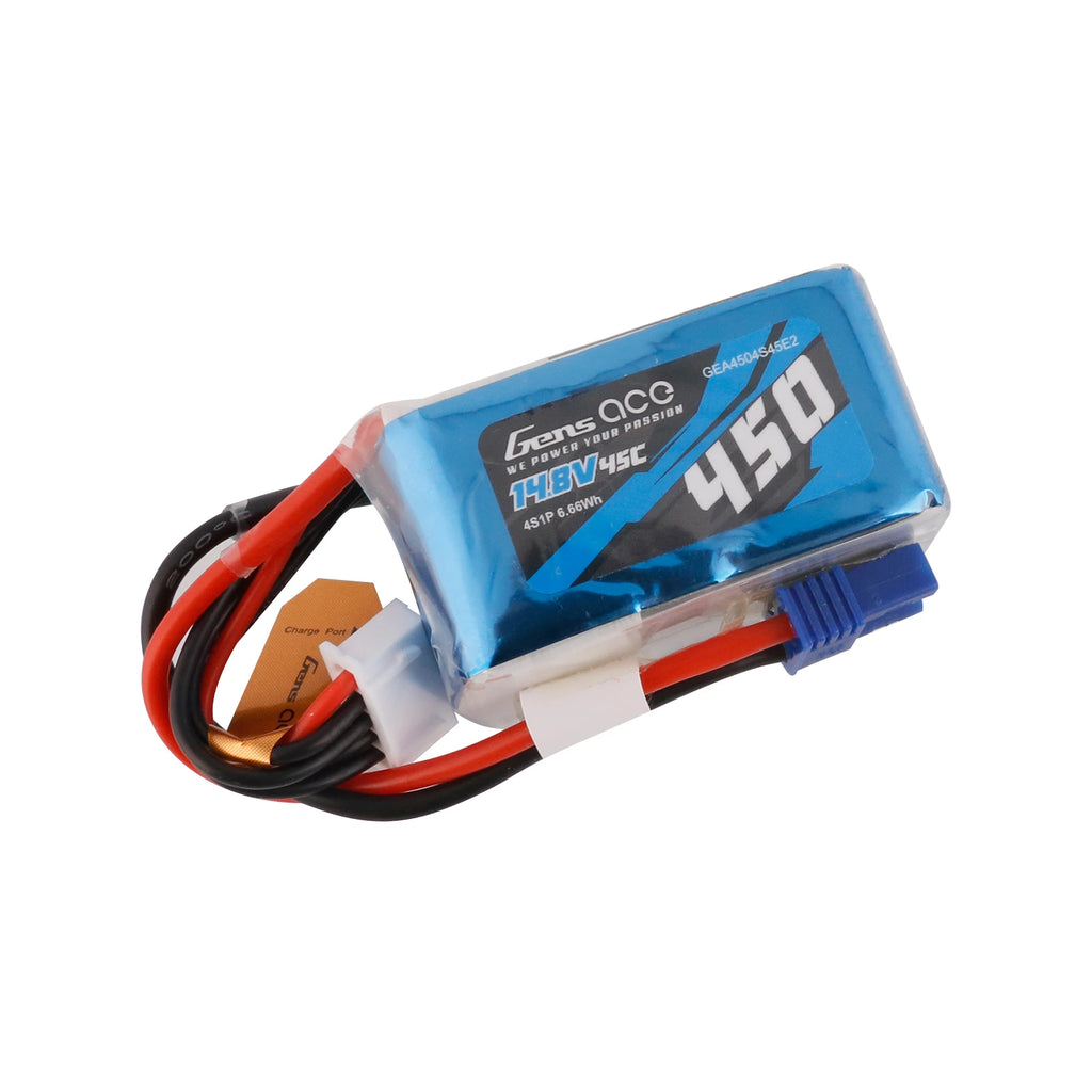 Gens ace 450mAh 4S 45C 14.8V Lipo Battery | EC2 Plug | Air Classic (Non-G-Tech)
