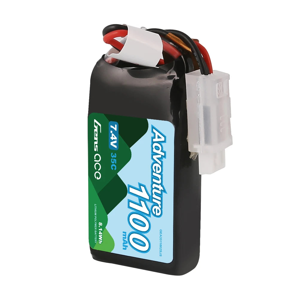 Gens ace 1100mAh 2S 35C 7.4V Lipo Battery | JST-PHR Plug | Adventure (Non-G-Tech)
