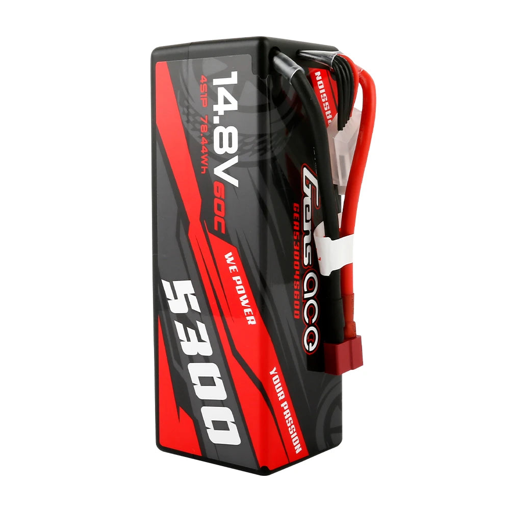 Gens ace 5300mAh 4S 60C 14.8V Lipo Battery | Hardcase | Deans Plug | Car Classic (Non-G-Tech)