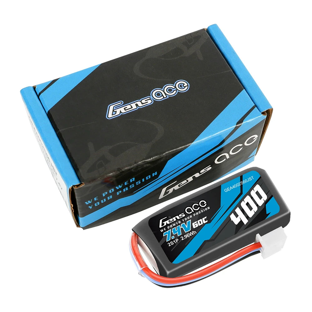 Gens ace 400mAh 2S 60C 7.4V Lipo Battery | JST-XHR Plug | Air Classic (Non-G-Tech)
