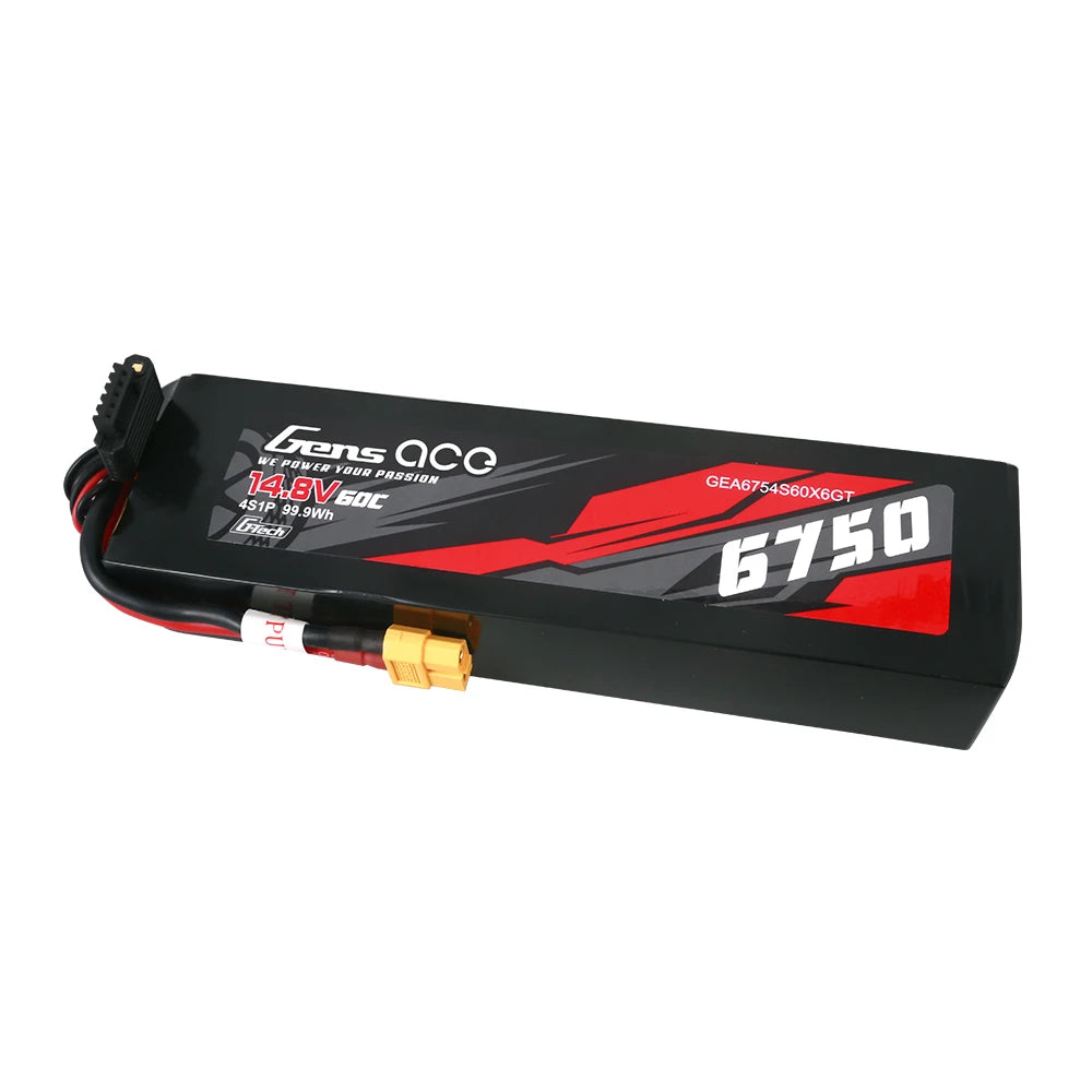 Gens ace 6750mAh 4S 60C 14.8V Lipo Battery | XT60 Plug | Car Classic
