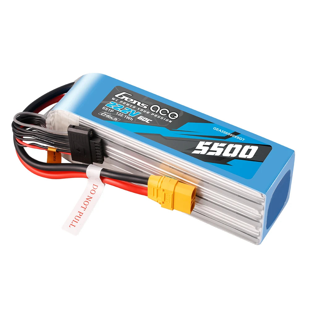 Gens ace 5500mAh 6S 60C 22.2V Lipo Battery | XT90-S Plug | Air Classic