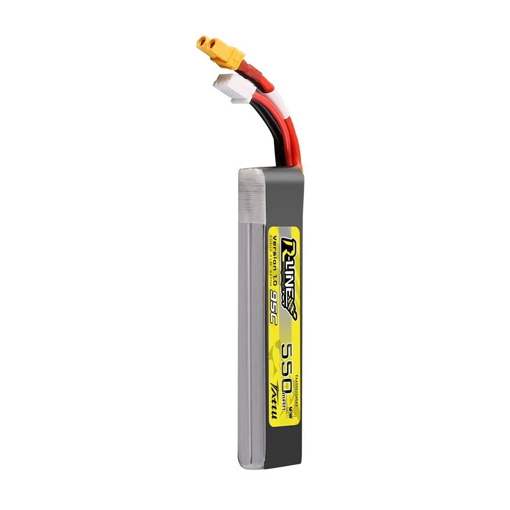 Tattu 550mAh 2S 7.4V Long Lipo Battery | XT30 Plug | R-Line 1.0