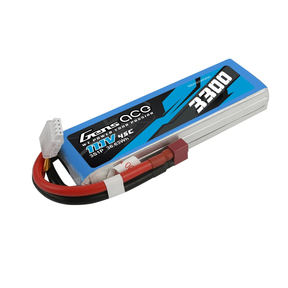 Gens ace 3300mAh 3S 45C 11.1V Lipo Battery | Deans Plug | Air Classic (Non-G-Tech)