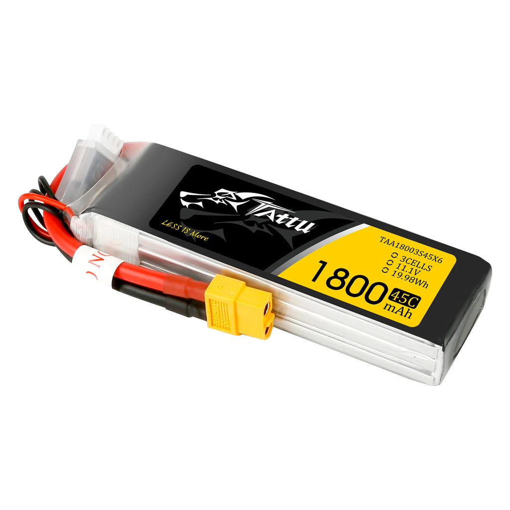 Tattu 1800mAh 3S 45C 11.1V Lipo Battery | XT60 Plug | FPV Classic