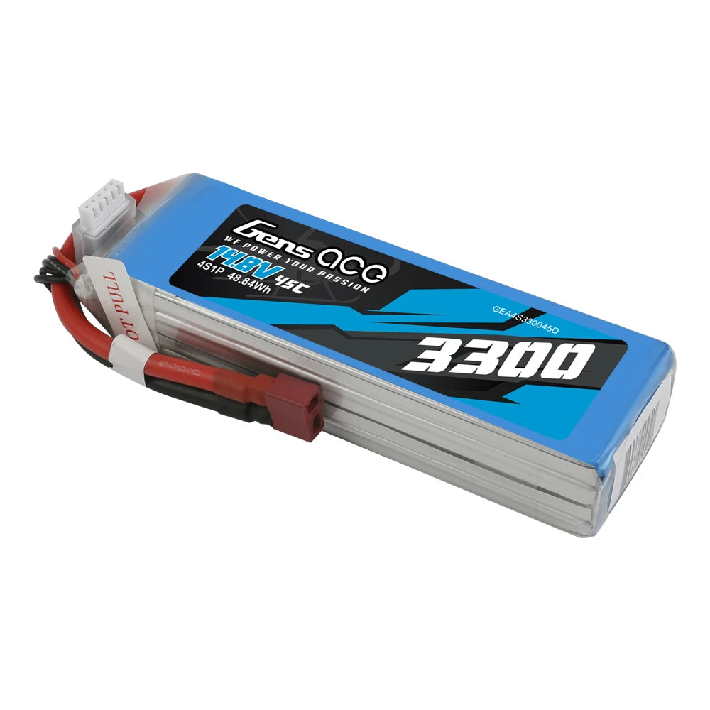 Gens ace 3300mAh 4S 45C 14.8V Lipo Battery | Deans Plug | Air Classic (Non-G-Tech)