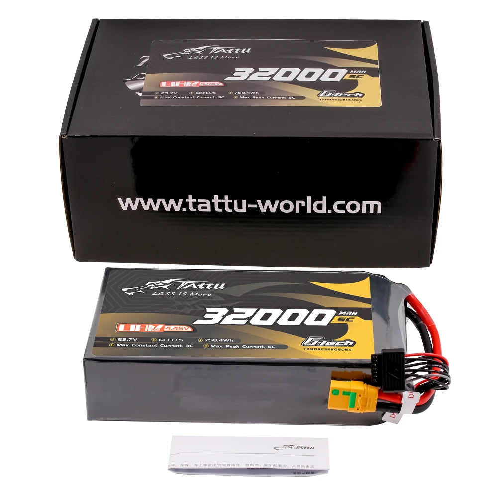 Tattu 32000mAh 6S 5C 23.7V(UHV) Lipo Battery | XT90S-F Plug | UAV Classic