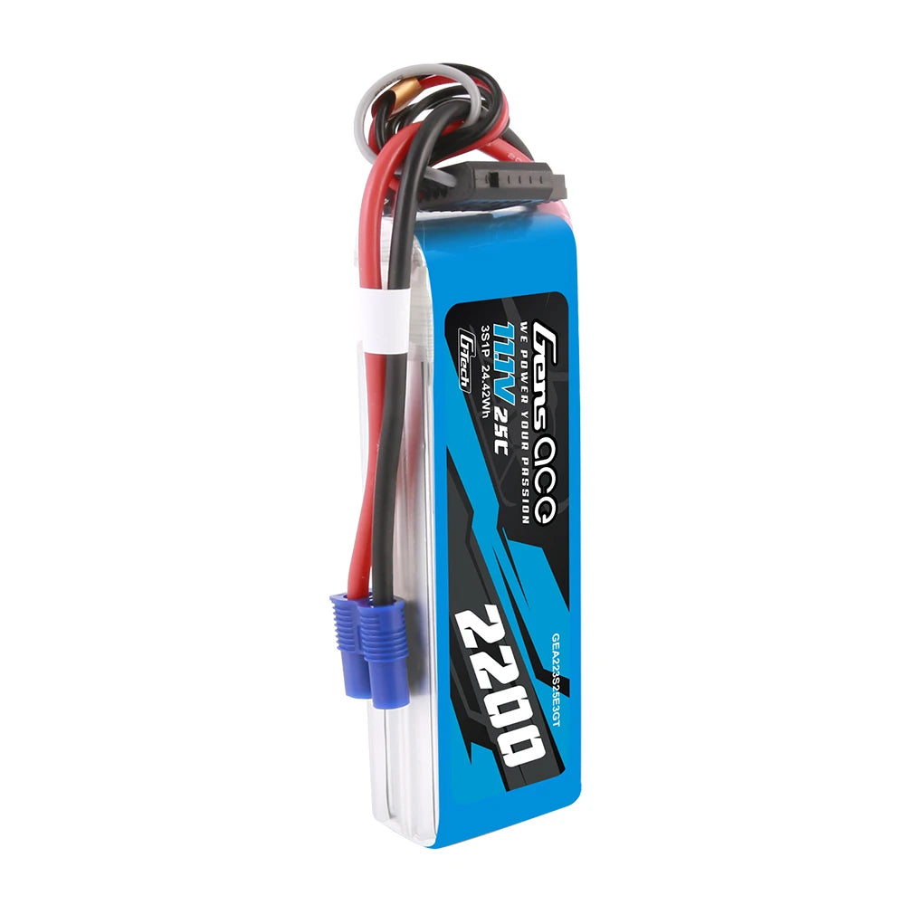 Gens ace 2200mAh 3S 25C 11.1V Lipo Battery | EC3 Plug | Air Classic