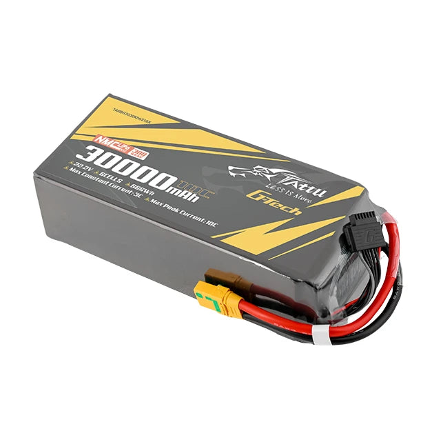 Tattu 30000mAh 6S 10C 22.2V Lipo Battery | XT90S-F Plug | Semi-solid