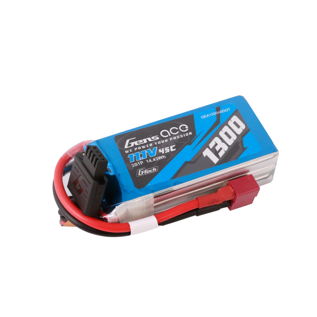 Gens ace 1300mAh 3S 45C 11.1V Lipo Battery | Deans Plug | Air Classic