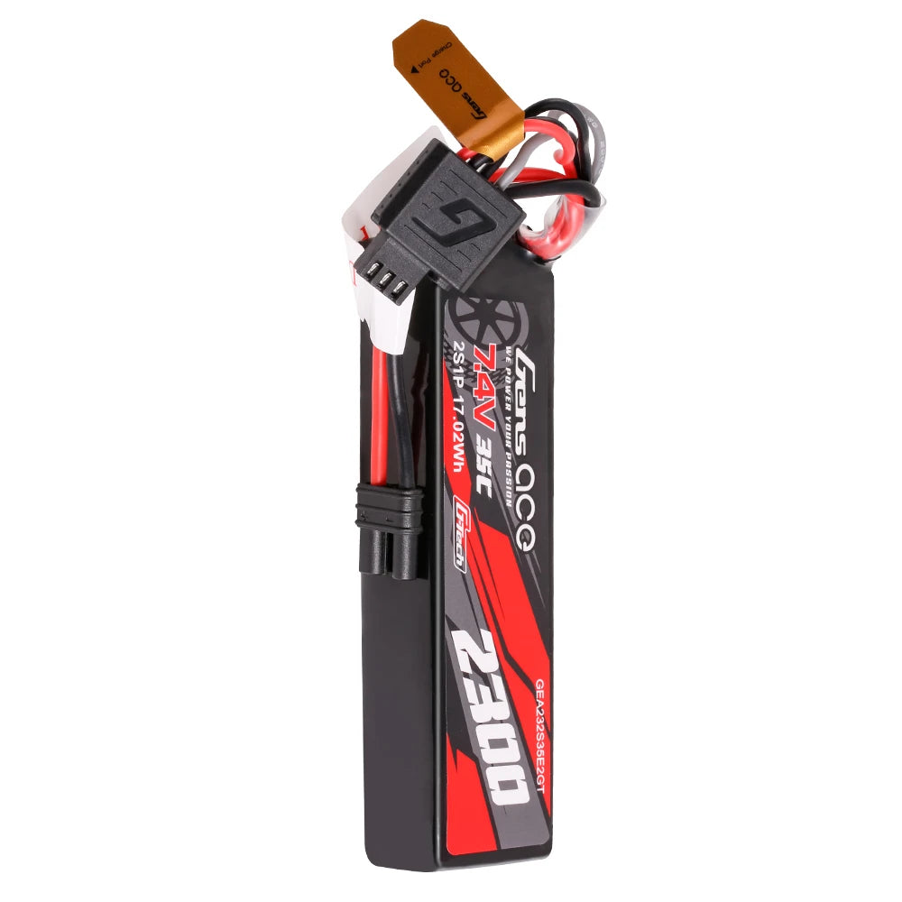 Gens ace 2300mAh 2S 35C 7.4V Lipo Battery | IEC2 Plug | Car Classic