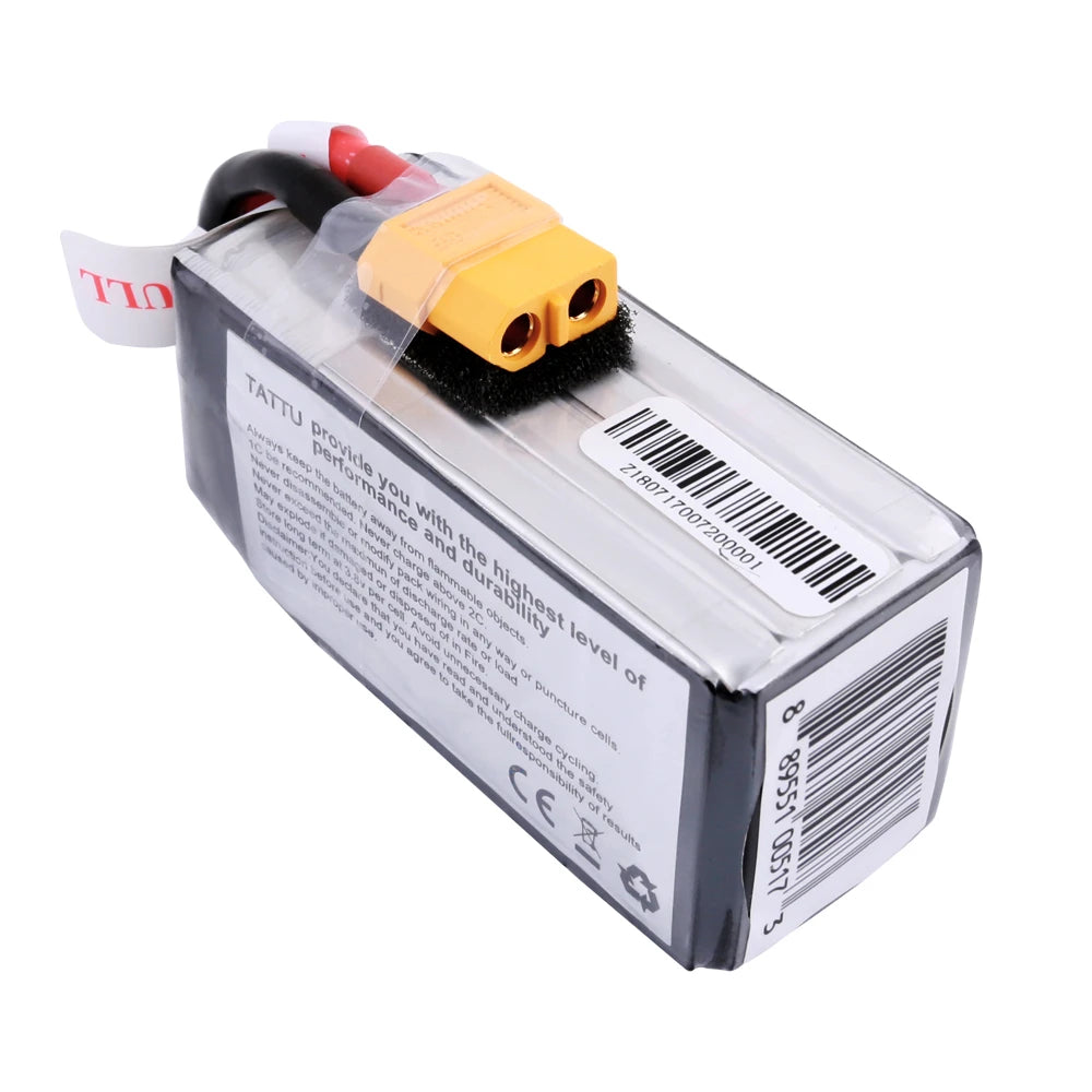 Tattu 1300mAh 4S 100C 14.8V Lipo Battery | XT60 Plug | FunFly