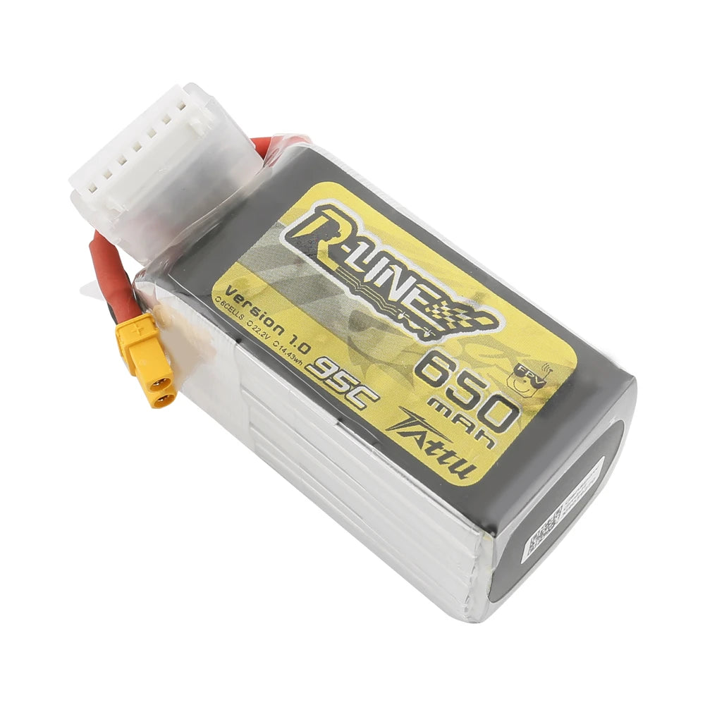 Tattu 650mAh 6S 95C 22.2V Lipo Battery | XT30 Plug | R-Line 1.0