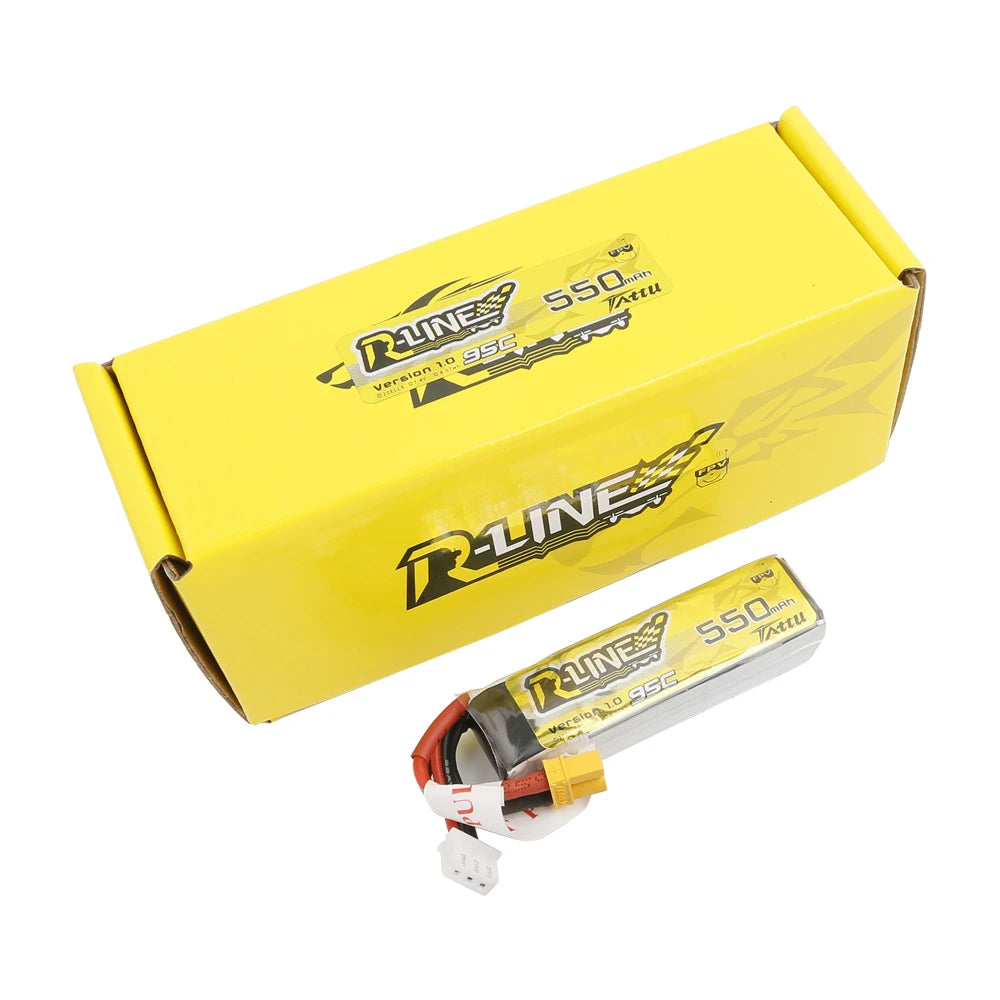 Tattu 550mAh 2S 7.4V Lipo Battery | XT30 Plug | R-Line 1.0