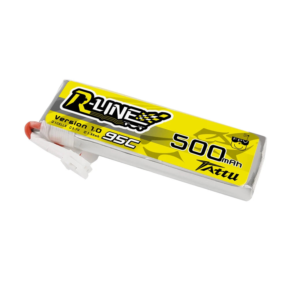 Tattu 500mAh 1S 95C 3.7V Lipo Battery | JST-PHR Plug | R-Line 1.0