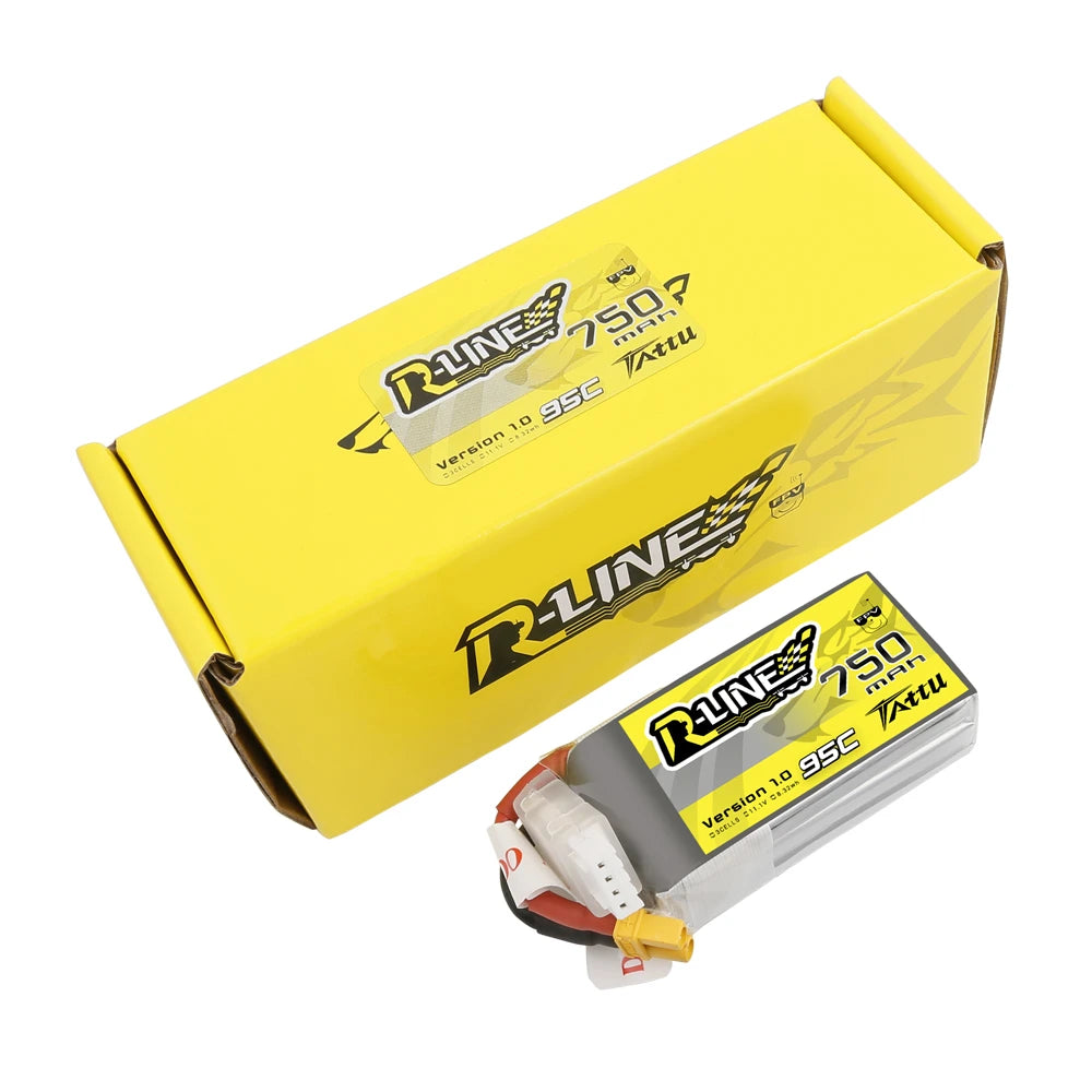Tattu 750mAh 3S 95C 11.1V Lipo Battery | XT30 Plug | R-Line 1.0