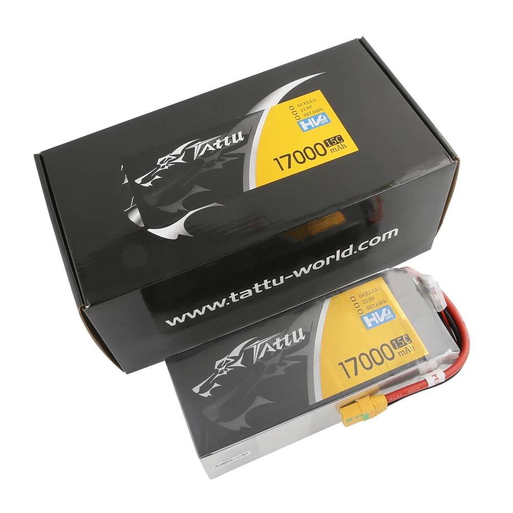 Tattu 17000mAh 6S 15C 22.8V(HV) Lipo Battery | XT90-S Plug | UAV Classic
