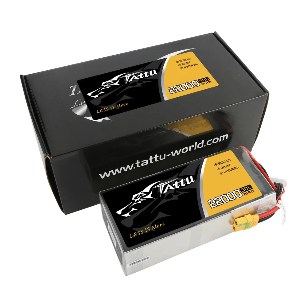 Tattu 22000mAh 6S 30C 22.2V Lipo Battery | XT90-S Plug | UAV Classic