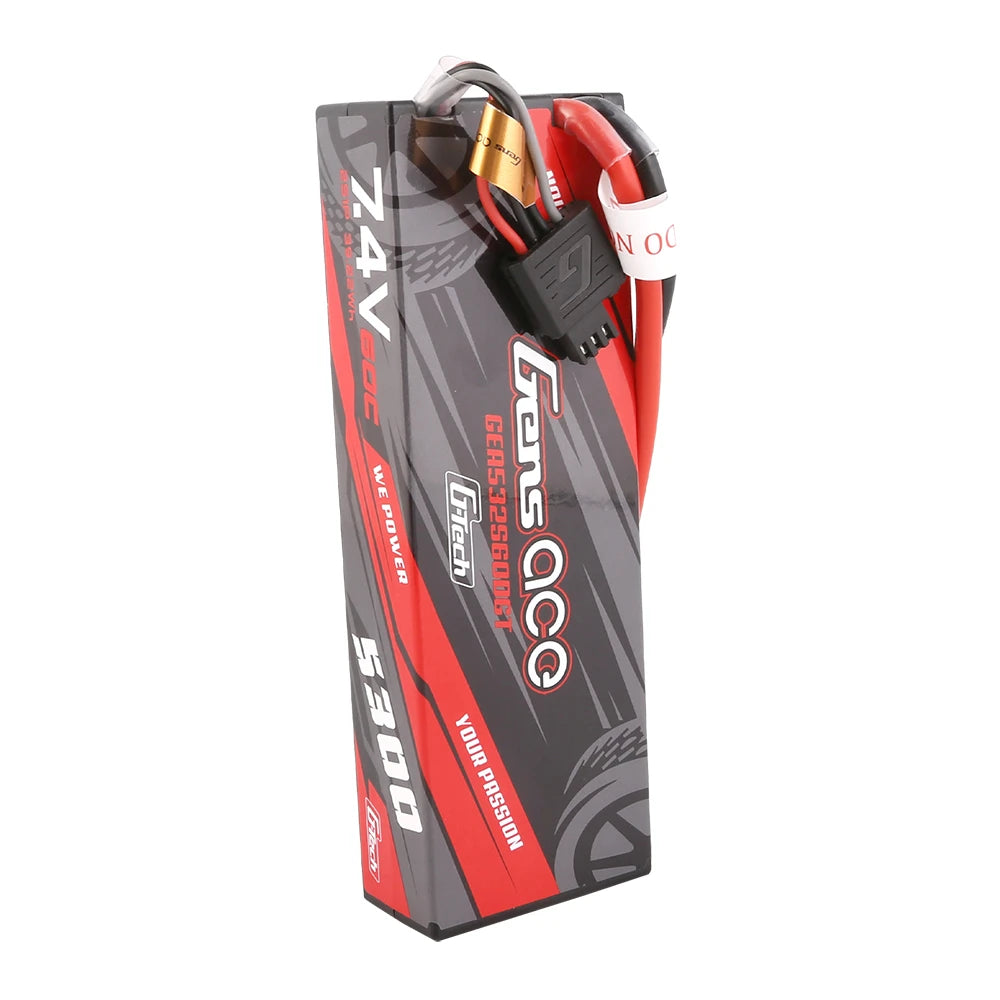 Gens ace 5300mAh 2S 60C 7.4V Lipo Battery | Hardcase | Deans Plug | Car Classic