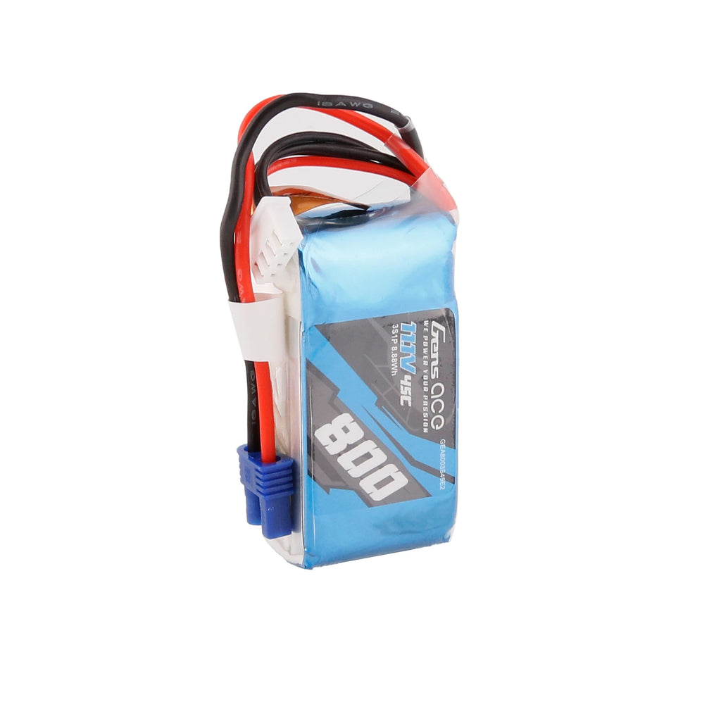 Gens ace 800mAh 3S 45C 11.1V Lipo Battery | EC2 Plug | Air Classic (Non-G-Tech)